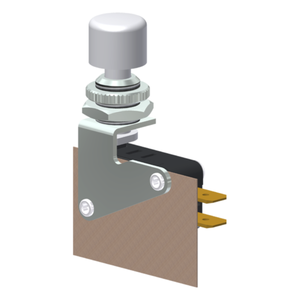 Microrutor Miniatura 15A, 1Na+1Nf, Botão Para Acionamento Manual, Terminal Faston 6,3X0,8Mm MV7BFA1 Kap
