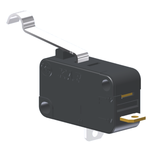 Microrutor Miniatura 15A, 1Na, Alavanca Curta Com Rolete Simulado, Terminal Solda MV7D2GC1 Kap