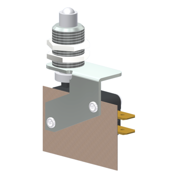 Microrutor Miniatura 5A, 1Na+1Nf, Botão Para Painel, Terminal Faston 6,3X0,8Mm MV3CFA1 Kap