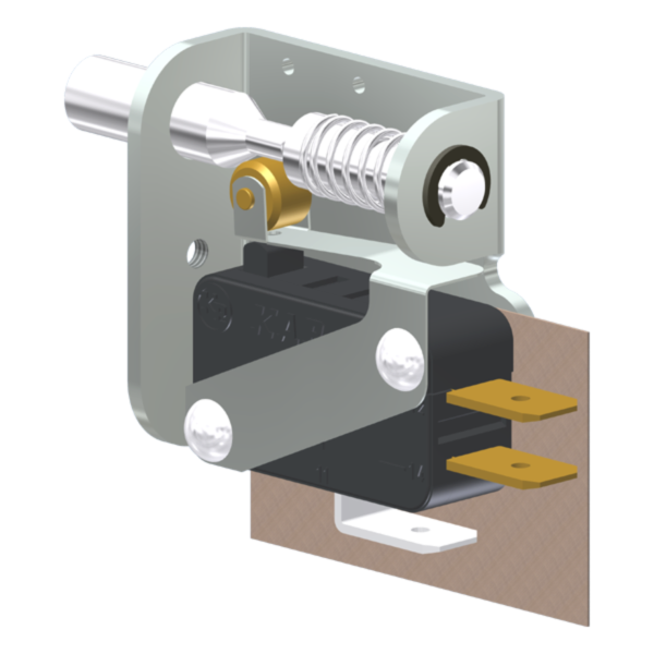 Microrutor Miniatura 5A, 1Na+1Nf, Botão Para Portas, Terminal Faston 6,3X0,8Mm MV3ZFA1 Kap