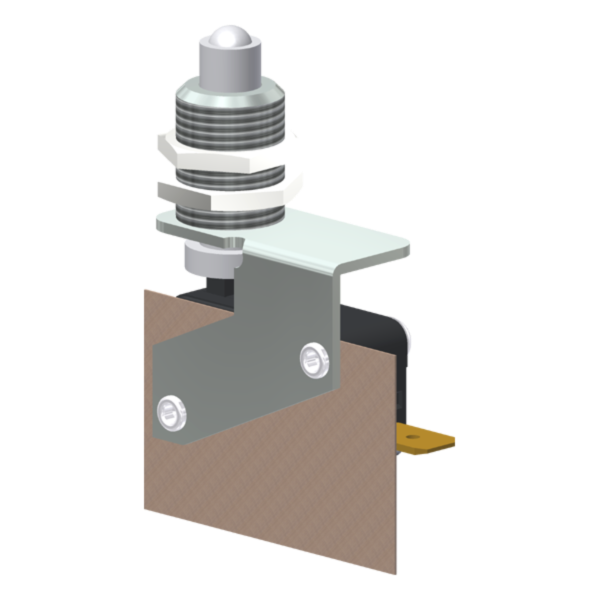 Microrutor Miniatura 5A, 1Na, Botão Para Painel, Terminal Faston 6,3X0,8Mm MV3CDA1 Kap