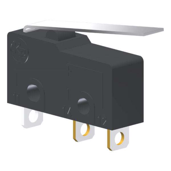Microrutor Subminiatura 5A, 1Na+1Nf, Alavanca Flexível Curta, Terminal Solda MM1E2NS Kap