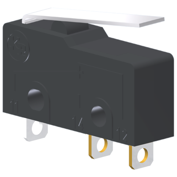 Microrutor Subminiatura 5A, 1Na+1Nf, Alavanca Flexível Curta, Terminal Solda MM2E1NS Kap