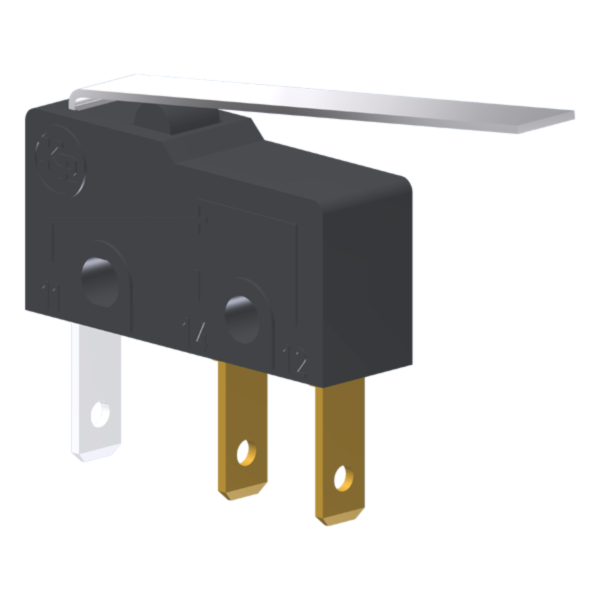 Microrutor Subminiatura 5A, 1Na+1Nf, Alavanca Flexível, Terminal Faston 2,8X0,5Mm MM2E4NF Kap