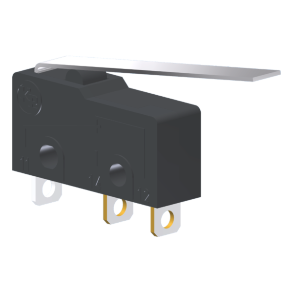 Microrutor Subminiatura 5A, 1Na+1Nf, Alavanca Flexível, Terminal Solda MM1E4NS Kap