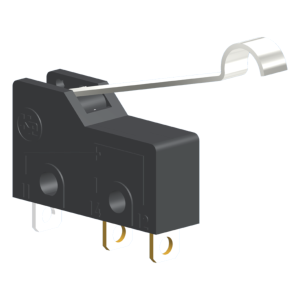 Microrutor Subminiatura 5A, 1Na+1Nf, Alavanca Rígida Com Rolete Simulado, Terminal Solda MM1D4NS Kap
