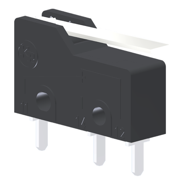Microrutor Subminiatura 5A, 1Na+1Nf, Alavanca Rígida Curta, Terminal Circuito Impresso MM2G1NI Kap