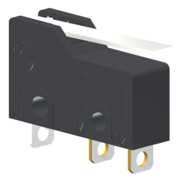 Microrutor Subminiatura 5A, 1Na+1Nf, Alavanca Rígida Curta, Terminal Solda MM2G1NS Kap