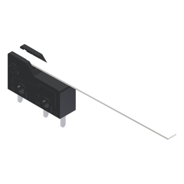 Microrutor Subminiatura 5A, 1Na+1Nf, Alavanca Rígida Longa, Terminal Circuito Impresso MM1G5NI Kap