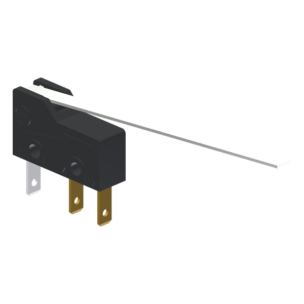 Microrutor Subminiatura 5A, 1Na+1Nf, Alavanca Rígida Longa, Terminal Faston 2,8X0,5Mm MM1G5EF Kap