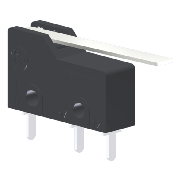 Microrutor Subminiatura 5A, 1Na+1Nf, Alavanca Rígida, Terminal Circuito Impresso MM1G3NI Kap