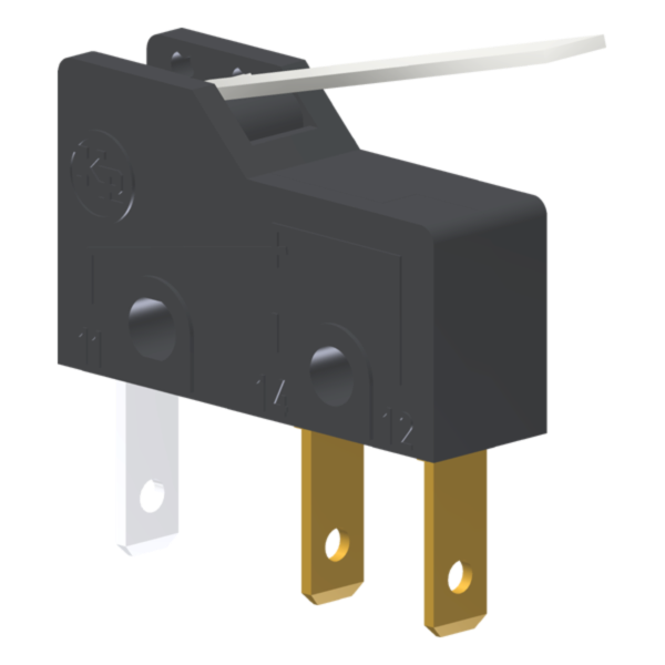 Microrutor Subminiatura 5A, 1Na+1Nf, Alavanca Rígida, Terminal Faston 2,8X0,5Mm MM1G4NF Kap