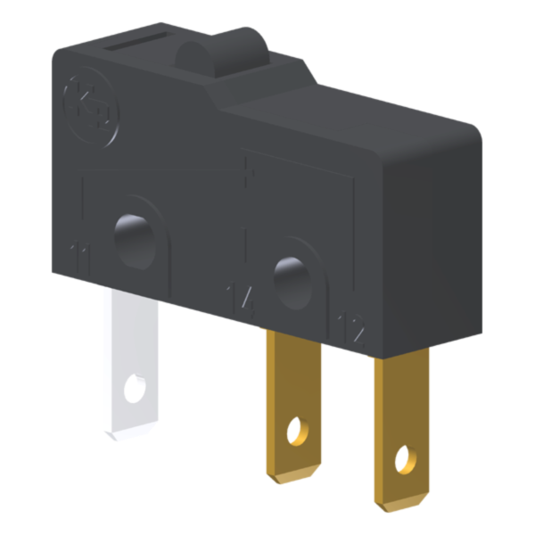 Microrutor Subminiatura 5A, 1Na+1Nf, Pino, Terminal Faston 2,8X0,5Mm MM2ANF Kap
