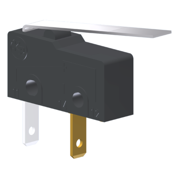 Microrutor Subminiatura 5A, 1Na, Alavanca Flexível Curta, Terminal Faston 2,8X0,5Mm MM1E1N1F Kap