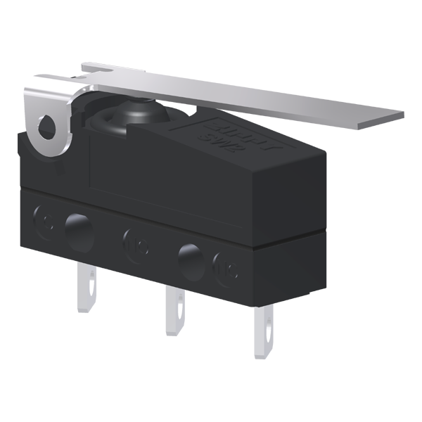 Microrutor Subminiatura Protegido 10A Contato Na+Nf Alavanca Flexível Terminal Solda MMP1E3NS Kap