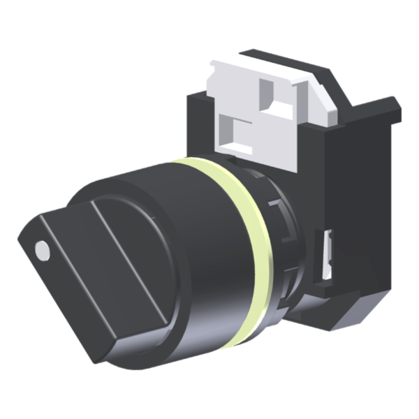 Seletor C/ Manopla Preta 2 Posições C/ Retorno Direita-Esquerda Moldura Redonda P/ Furo 22Mm C2XSN2PN Kap