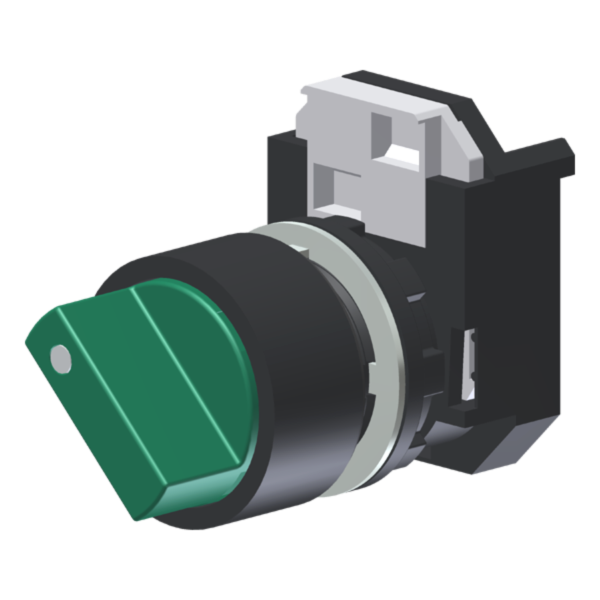 Seletor C/ Manopla Verde 2 Posições S/ Retorno Esquerda-Direita Moldura Redonda P/ Furo 22Mm C2XSN2VA Kap