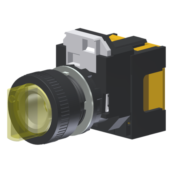 Seletor Luminoso Amarelo 3 Posições Moldura Redonda C/ Lâmpada Led 220Vca P/ Furo 22Mm C2XH3ABDLA6A Kap