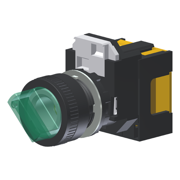 Seletor Luminoso Verde 2 Posições Moldura Redonda C/ Lâmpada Led 24Vcc P/ Furo 22Mm C2XH2VADLV2C Kap
