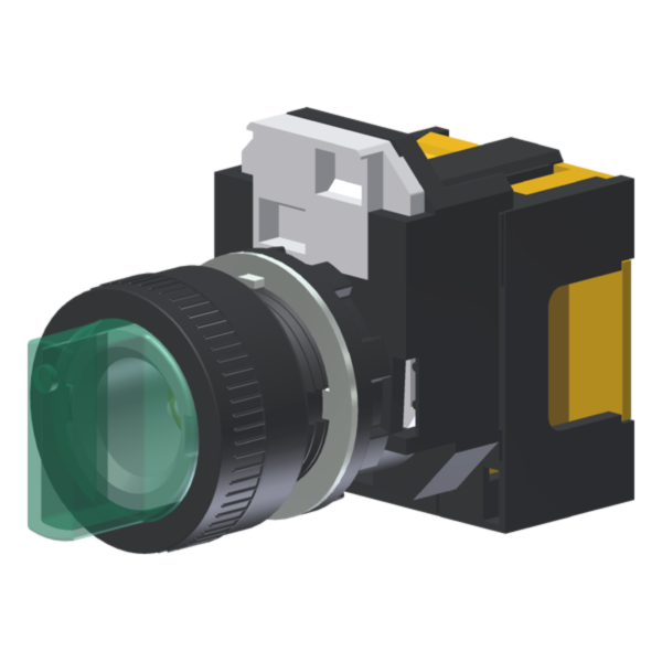 Seletor Luminoso Verde 3 Posições Moldura Redonda C/ Lâmpada Led 24Vcc P/ Furo 22Mm C2XH3VBDLV2C Kap