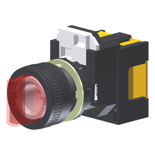 Seletor Luminoso Vermelho 3 Posições Moldura Redonda C/ Lâmpada Led 220Vca P/ Furo 22Mm C2XH3RBDLR6A Kap