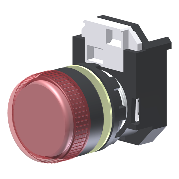 Sinalizador Vermelho Moldura Redonda P/ Furo 22Mm C2XPR Kap