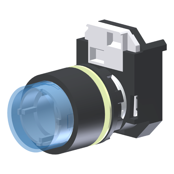 Botão Luminoso Saliente Azul Moldura Redonda P/ Furo 22Mm C2XLEZ Kap