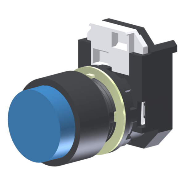 Botão Saliente Azul Moldura Redonda P/ Furo 22Mm C2XBEZ Kap