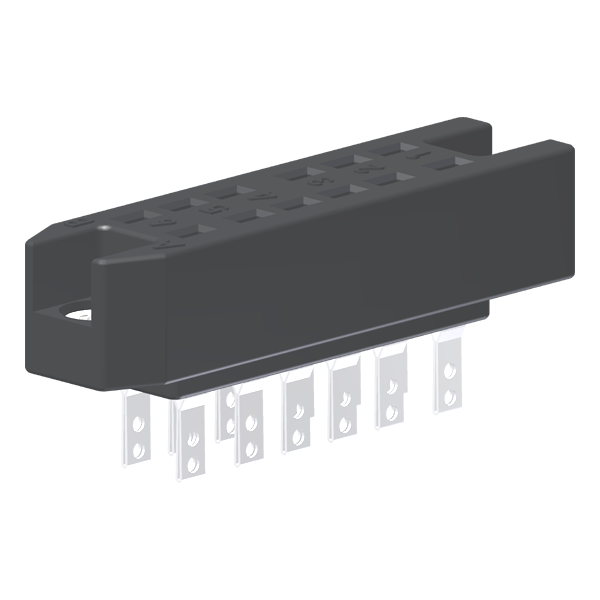 Contato Fêmea Din 41622 12 Polos Terminal Solda Prateado Furos De Fixação Ø3,5 PC12F Kap