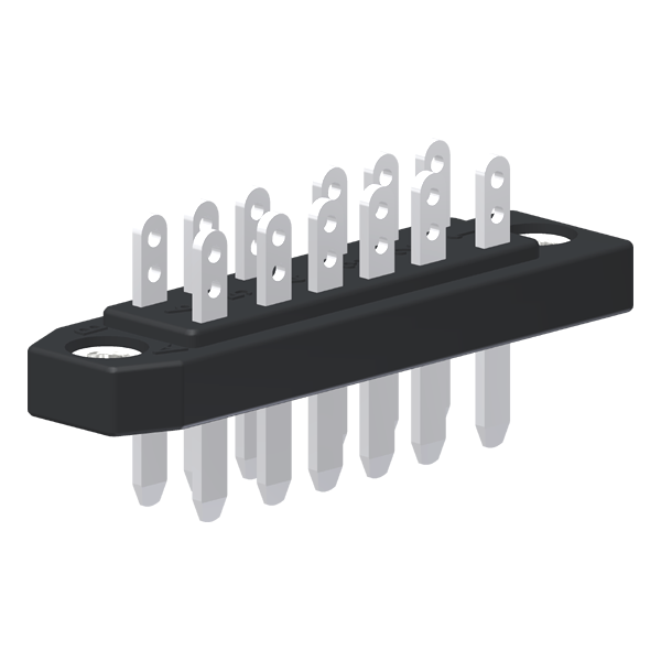Contato Macho Din 41622 12 Polos Terminal Solda Pratedo Furos De Fixação Ø3,5 PC12M Kap