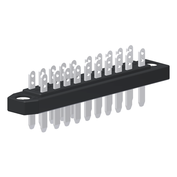 Contato Macho Din 41622 20 Polos Terminal Solda Pratedo Furos De Fixação Ø3,5 PC20M Kap