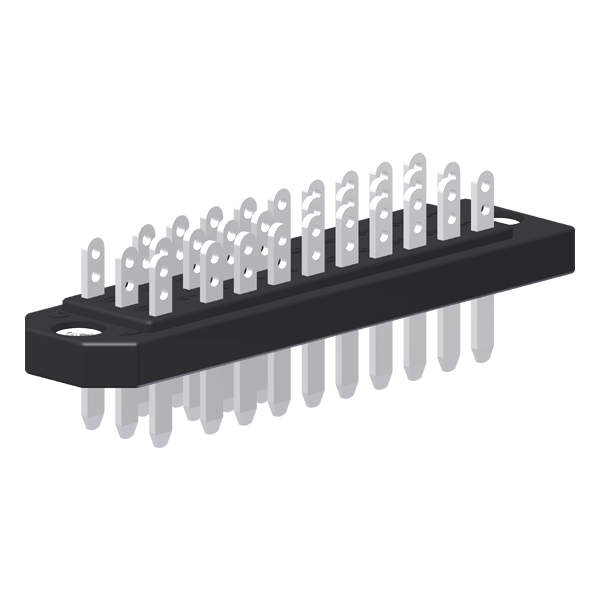 Contato Macho Din 41622 30 Polos Terminal Solda Pratedo Furos De Fixação Ø3,5 PC30M Kap