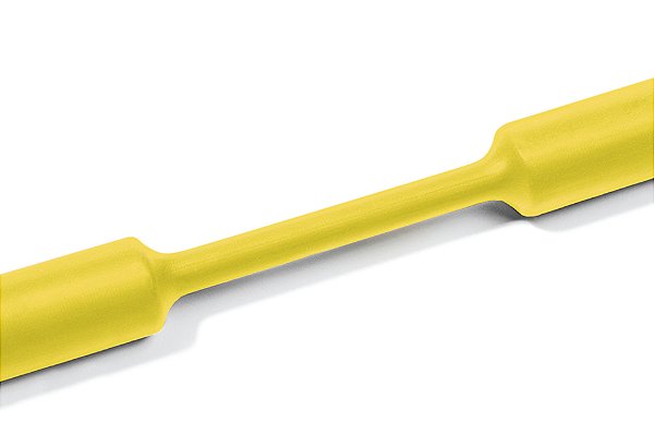 Tubo Termocontrátil 2:1 Sem Adesivo Poliolefina Reticulada Amarelo Tcn20-6,4/3,2-Po-X-Ye Hellermann