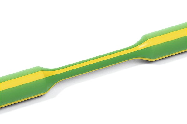 Tubo Termocontrátil 2:1 Sem Adesivo Poliolefina Reticulada Verde - Amarelo Tfn21 4,8/2,4-Po-X-Gnye Hellermann