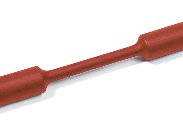 Tubo Termocontrátil 2:1 Sem Adesivo Poliolefina Reticulada Vermelho Tcn20-19,1/9,5-Po-X-Rd Hellermann