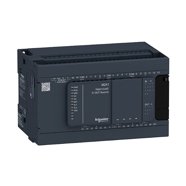 Controlador Lógico Programável - 14 Entradas / 10 Saídas Digitais - Saídas Source (Pnp) - Modbus Tcp - 24 Vdc TM241C24T SCHNEIDER