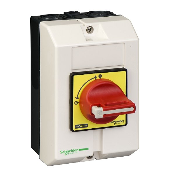 Interruptor Seccionador Vario Em Cofre Ip65 20A Manopla Vermelha/Amarela VCF0GE SCHNEIDER