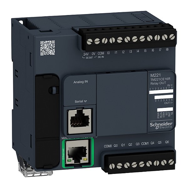 Controlador Lógico Programável - 9 Entradas / 7 Saídas Digitais - Saídas Relé - Modbus Tcp/Ethernet Ip (Slave) - 110/220 Vac TM221CE16R SCHNEIDER