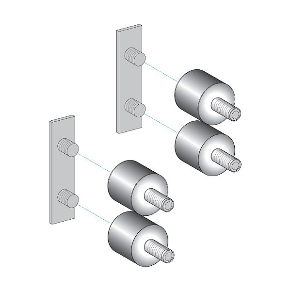 Kit Anti Vibracao Para Cortina Xusl2E/4E Com 4 Trilhos E 8 Amortecedores XUSZVA8 SCHNEIDER