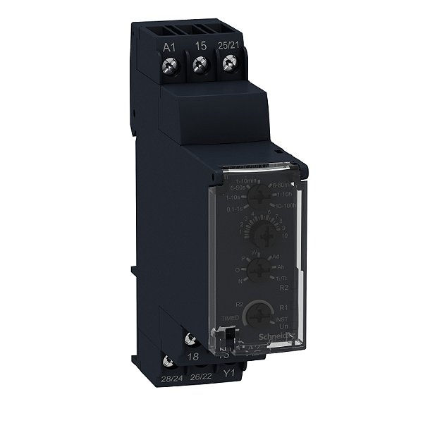 Modular Timing Relay, 8 A, 0.1 S…100 H, 2 Co, Multi-Function, 12..240 V Ac/Dc RE22R2MMW SCHNEIDER
