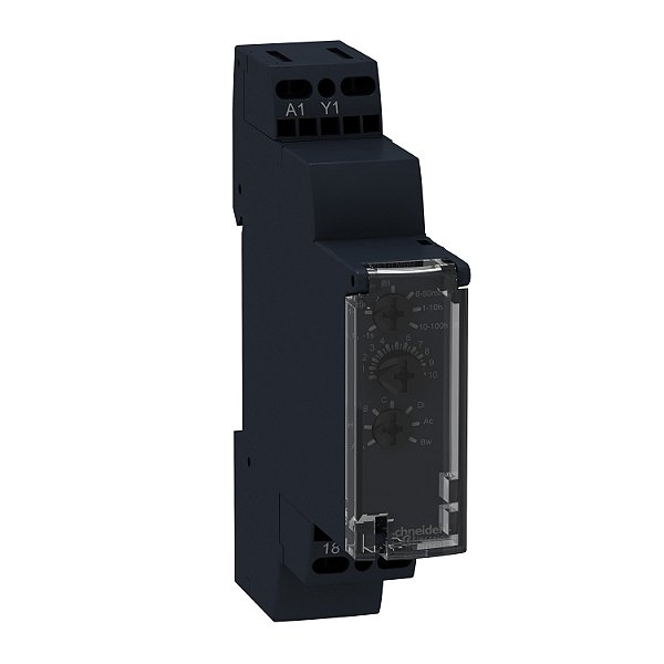 Modular Timing Relay, 0.7 A, 1 S..100 H, Solid State Output, Time Delay, 24...240 V Ac RE17LMBM SCHNEIDER