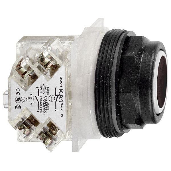 Botao 30Mm Plastico A Impulsao 1Na 1Nf Preto 9001SKR1BH13 SCHNEIDER