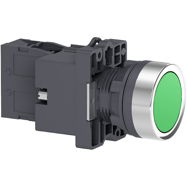 Botão Luminoso Ø22Mm Plástico, Retorno Por Mola, Verde, Na, 24Vca/Cc XA2EW33B1 SCHNEIDER