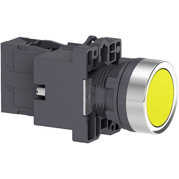 Botão Luminoso Ø22Mm Plástico, Retorno Por Mola, Amarelo, Na, 24Vca/Cc XA2EW35B1 SCHNEIDER