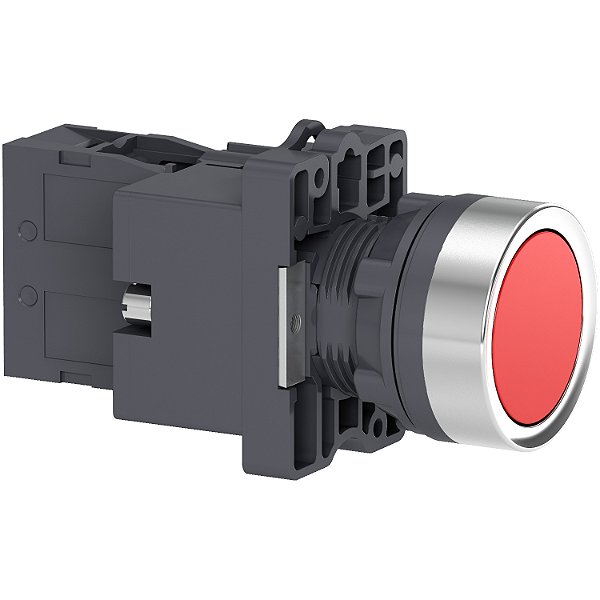 Botão Luminoso Ø22Mm Plástico, Retorno Por Mola, Vermelho, Na, 24Vca/Cc XA2EW34B1 SCHNEIDER