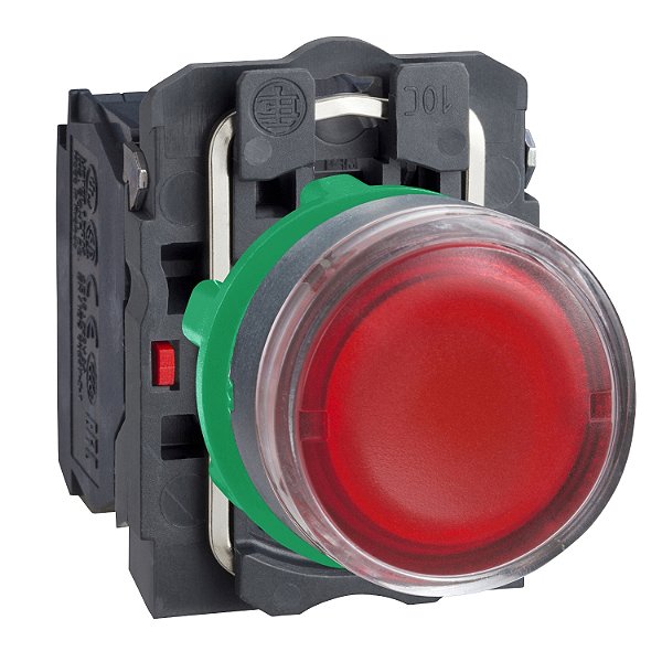 Botão Luminoso Ø22Mm Plástico, Retorno Por Mola, Vermelho, Na+Nf, 110Vca XB5AW34G5 SCHNEIDER