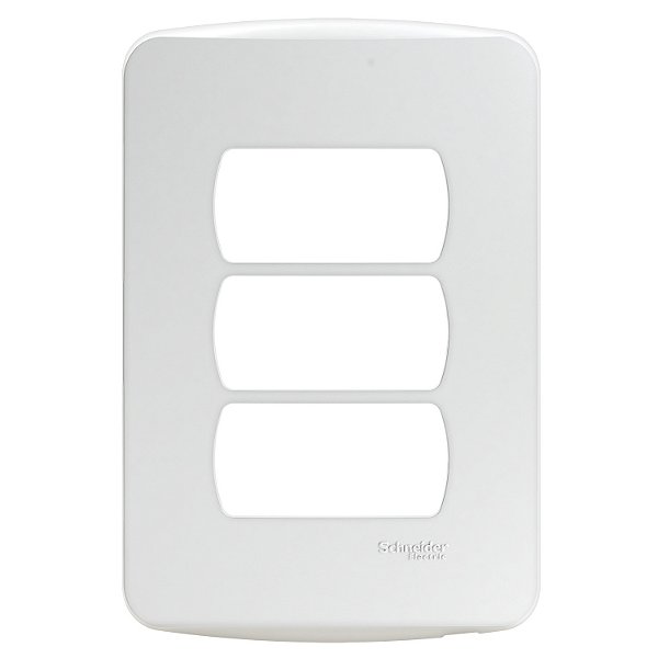 Miluz - Bossa - 4X2 Plate - 3 Gang - With Fixing Frame - White S3B57230 SCHNEIDER