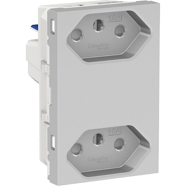 Modulo Tomada Duplex Br 2P+T 10A 250V Borne Automatico 3M Al S70325174 SCHNEIDER