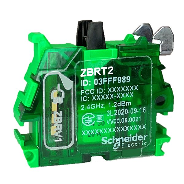 Transmitter For Wireless And Batteryless Push Button, Plastic, Black,Double Action ZBRT2 SCHNEIDER