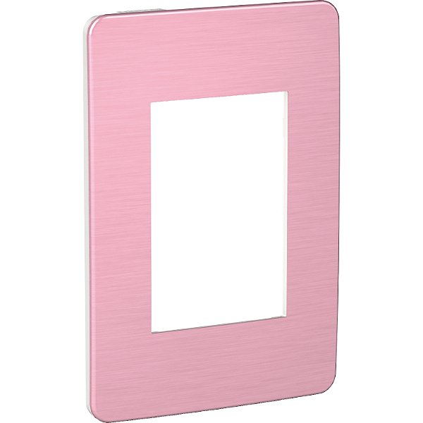 Placa 4X2 3 Postos Br/Alu Venus Pink S733103625 SCHNEIDER